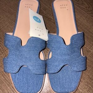 a new day Denim Blue Slide Sandals
